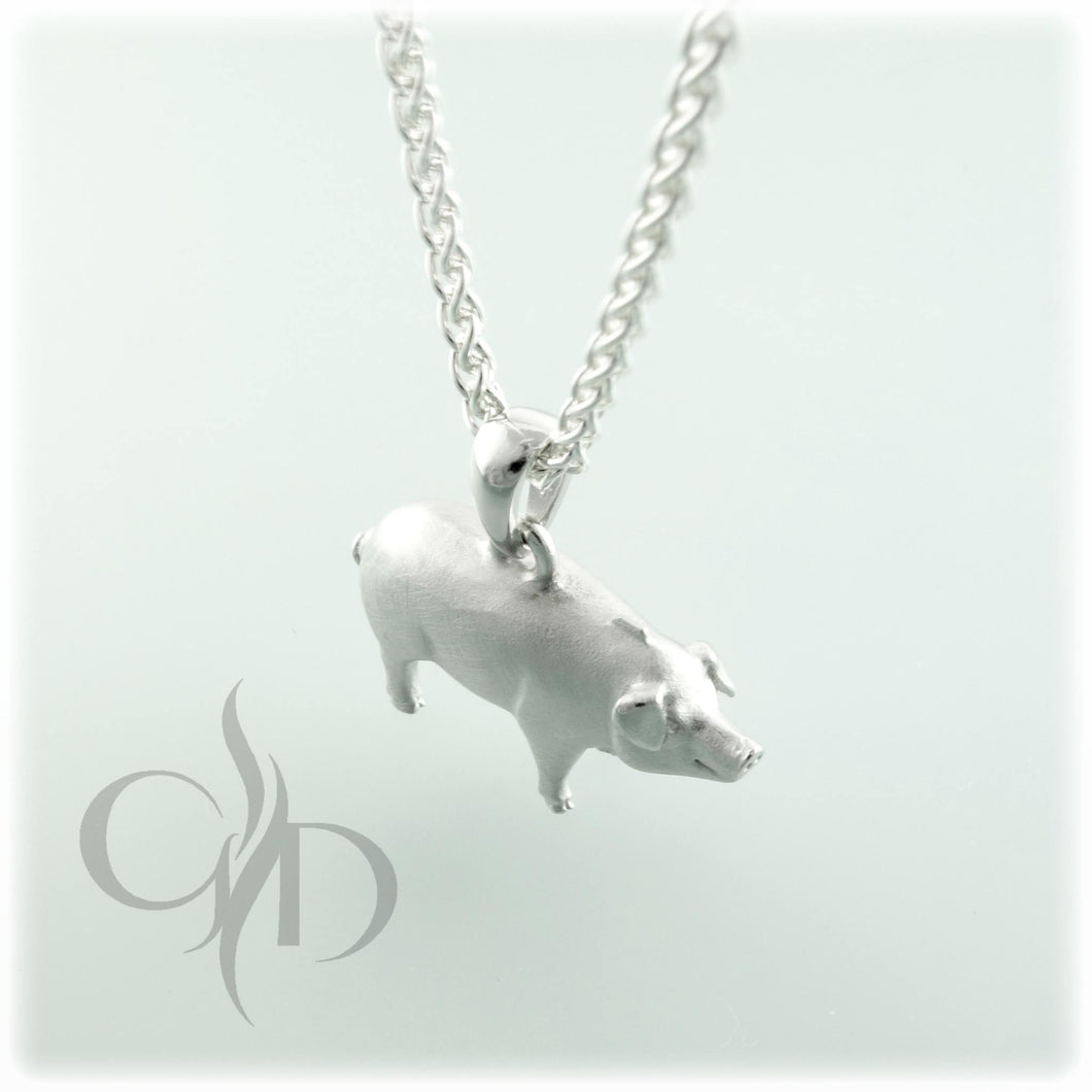 Sterling silver Rachel the Pig pendant or charm (chain sold separately)